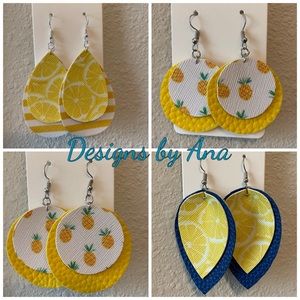 More summer faux leather earrings!